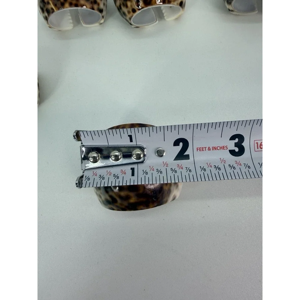 9 Tiger Cowrie Shell Napkin Rings Nautical‎ Beach Vintage House Coastal Decor